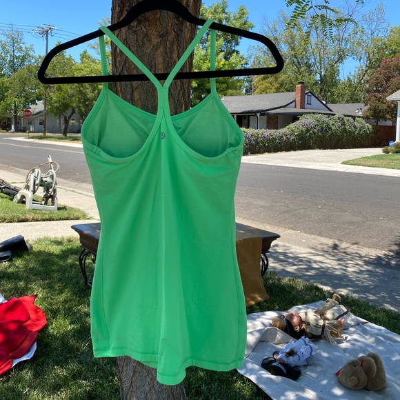 Lime Green Lululemon Power Y Tank - Picture 2 of 2